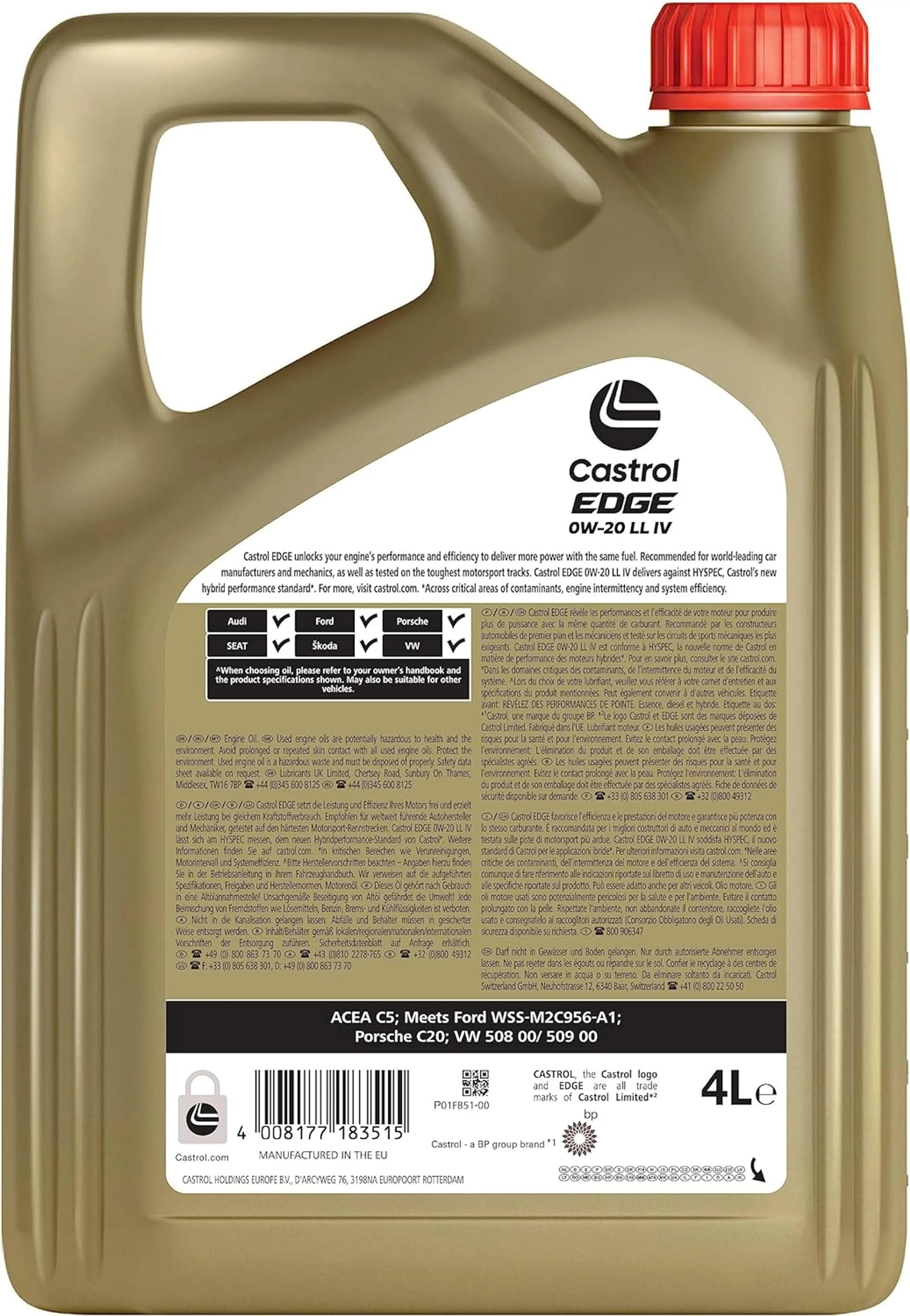 CASTROL EDGE 0W-20 LL IV 4L