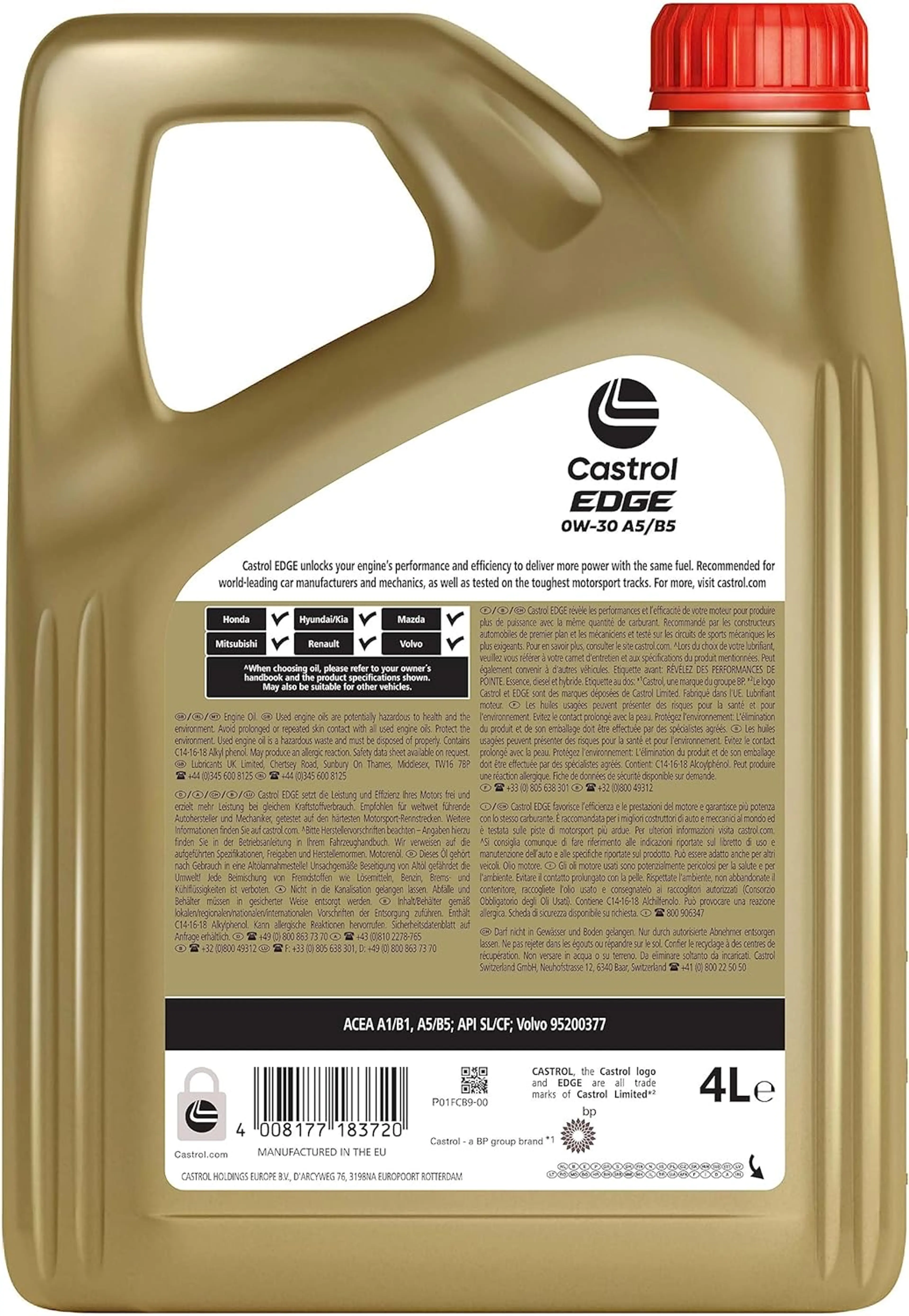 CASTROL EDGE 0W-30 A5/B5 4L