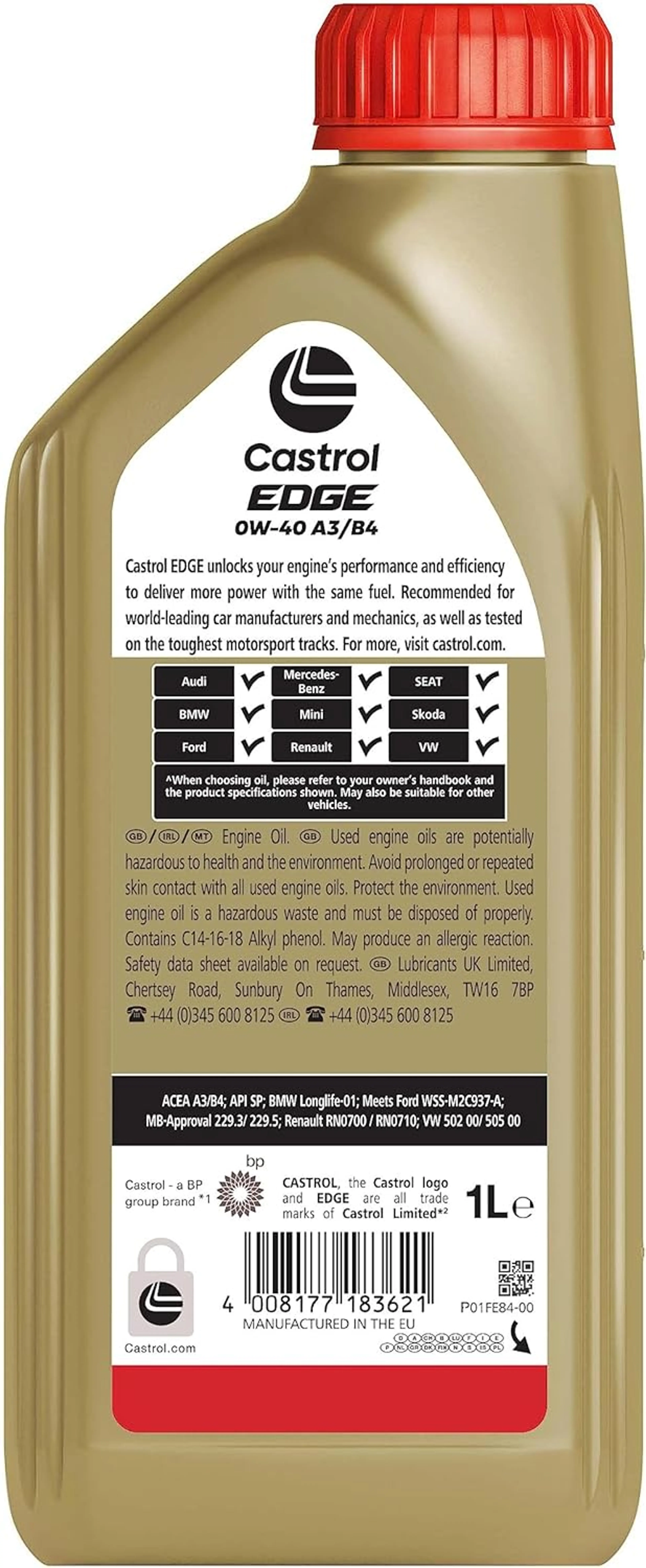 CASTROL EDGE 0W-40 A3/B4 1L