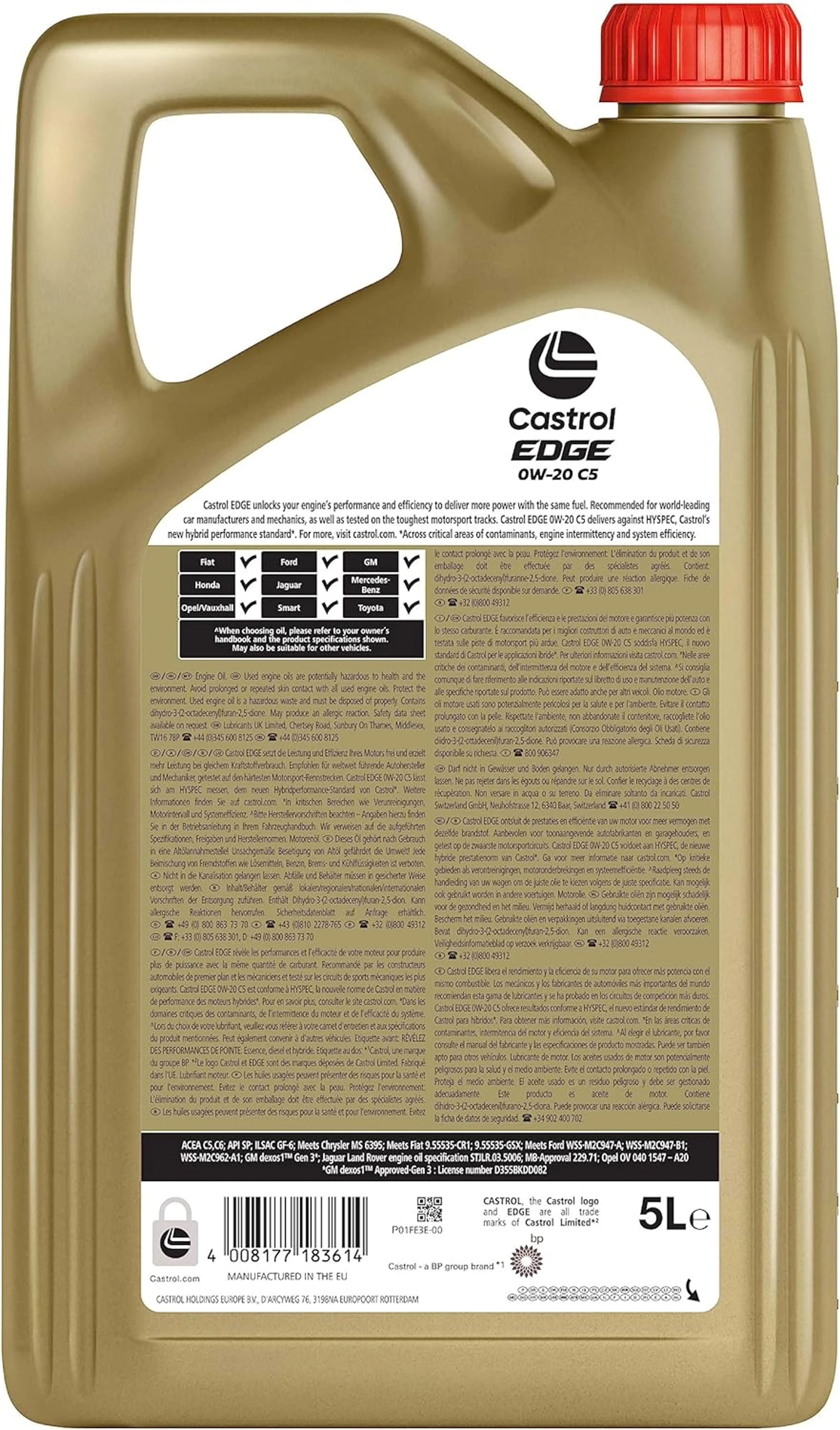 CASTROL EDGE 0W-20 C5 5L