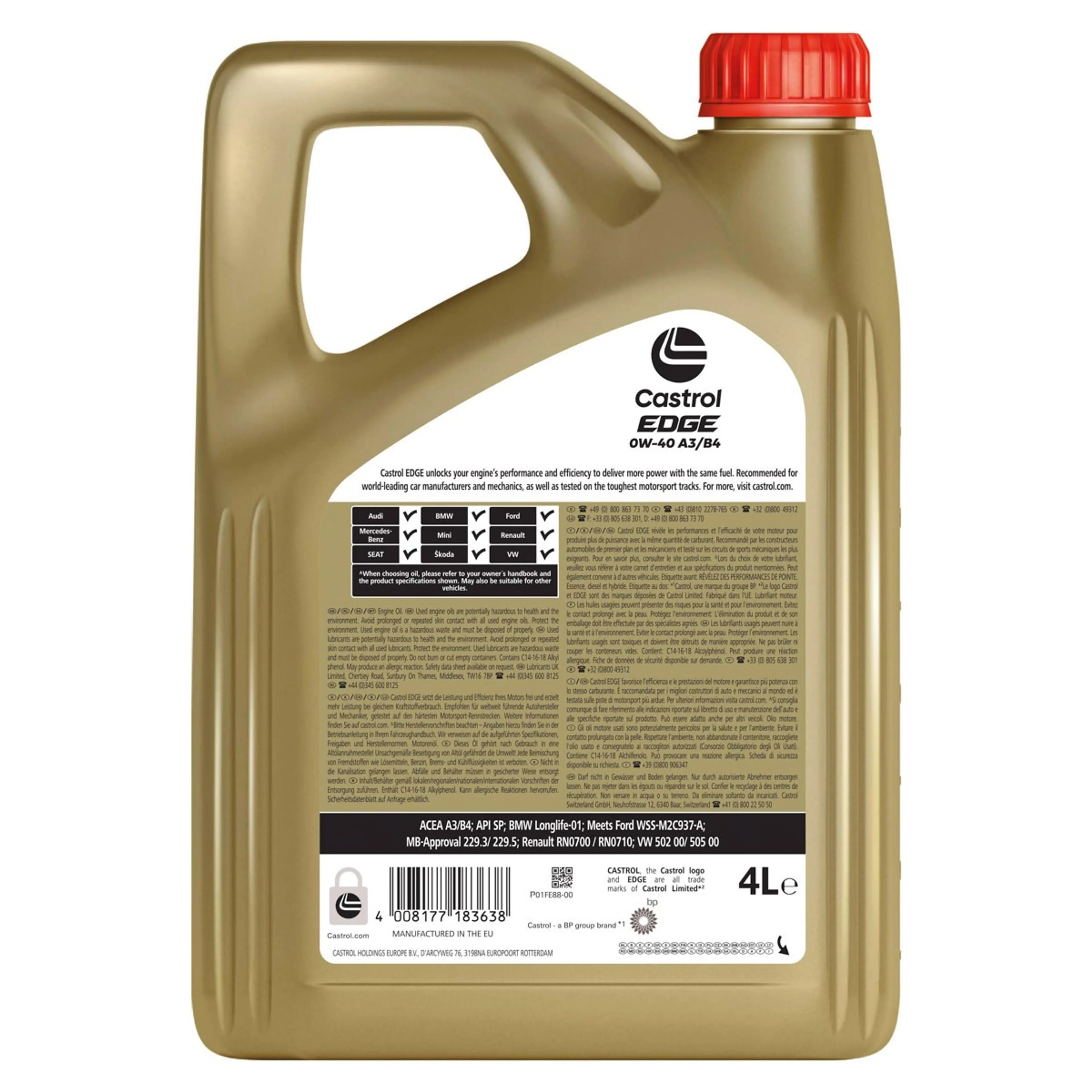 CASTROL EDGE 5W-40 A3/B4 4L