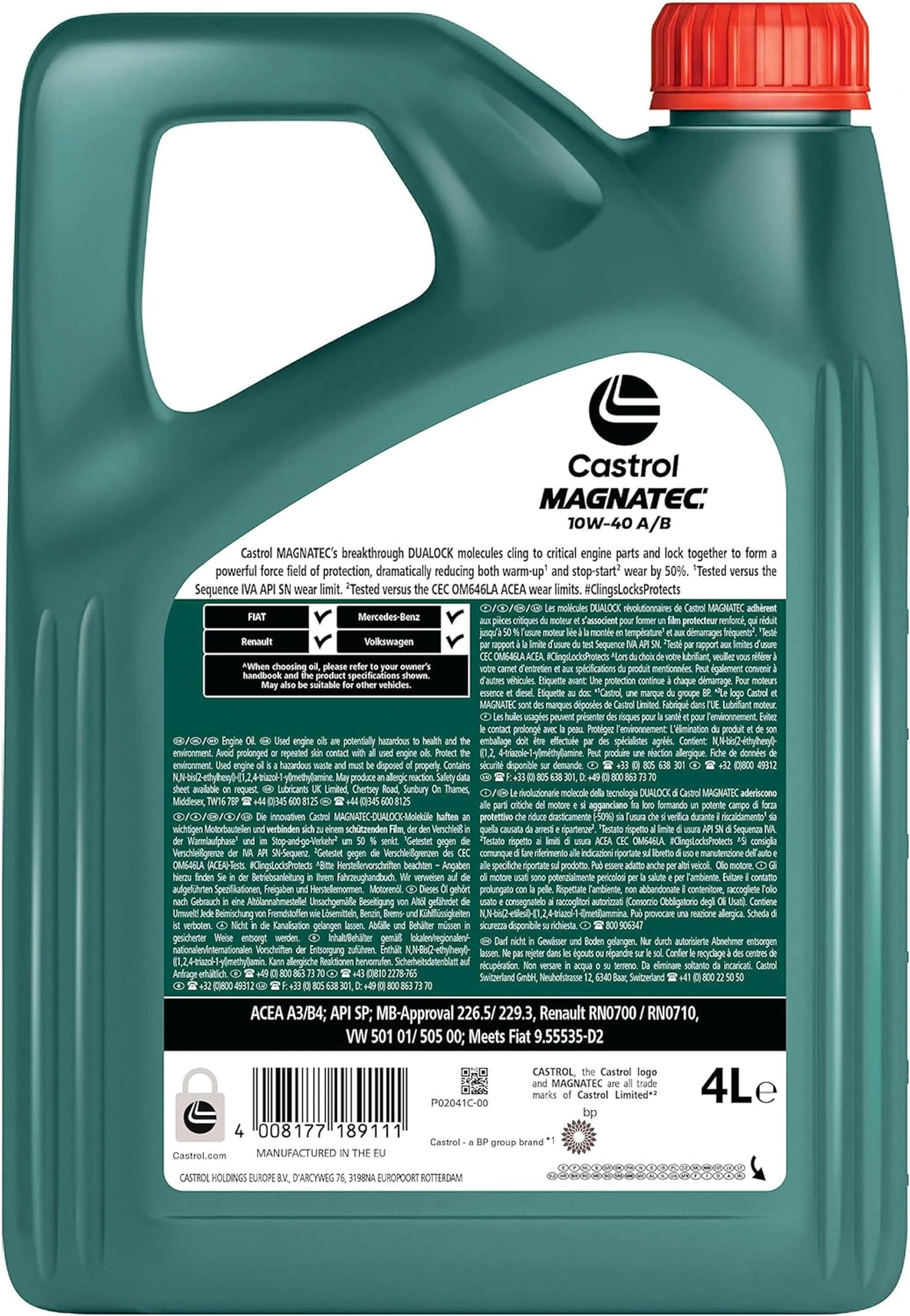 CASTROL MAGNATEC 10W-40 A/B 4L