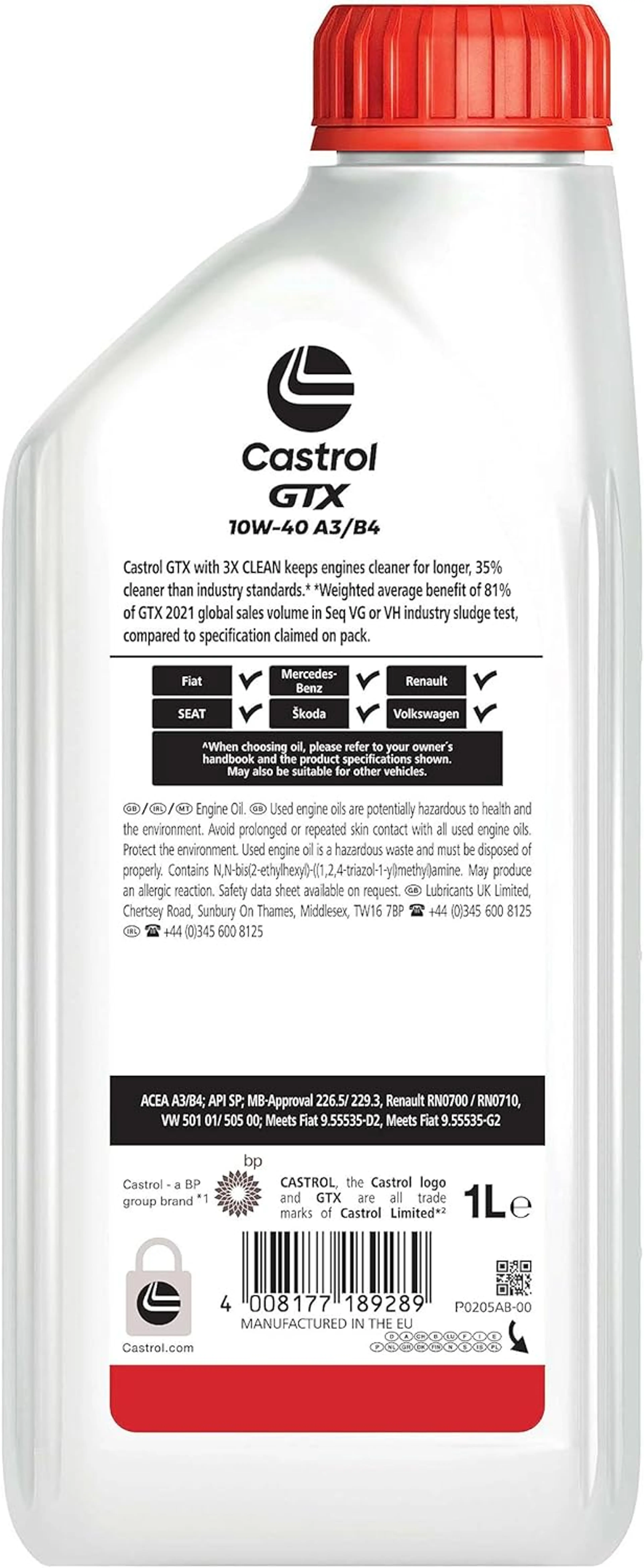 CASTROL GTX 10W-40 A3/B4 1L