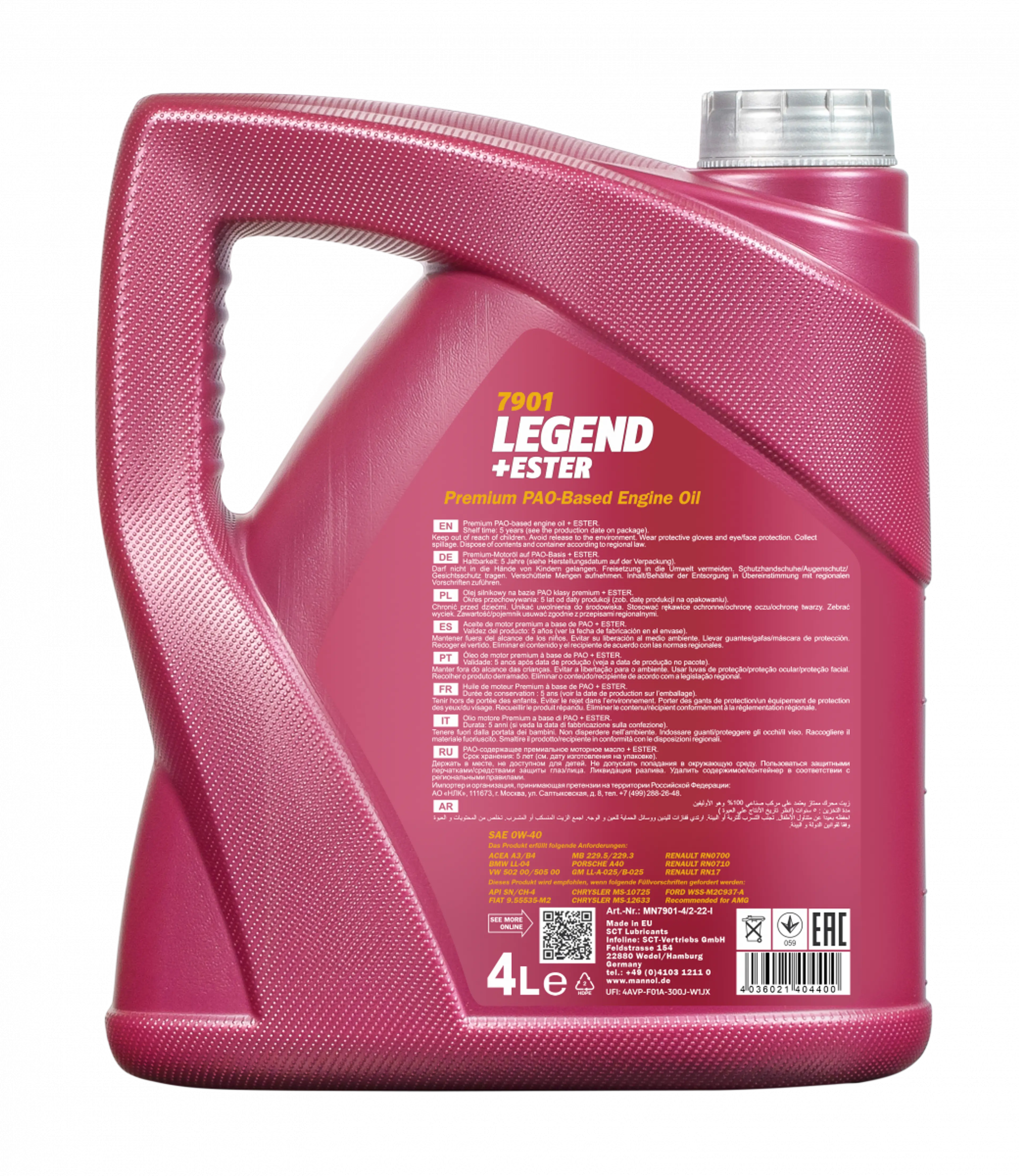 MANNOL LEGEND+ESTER 0W-40 4L