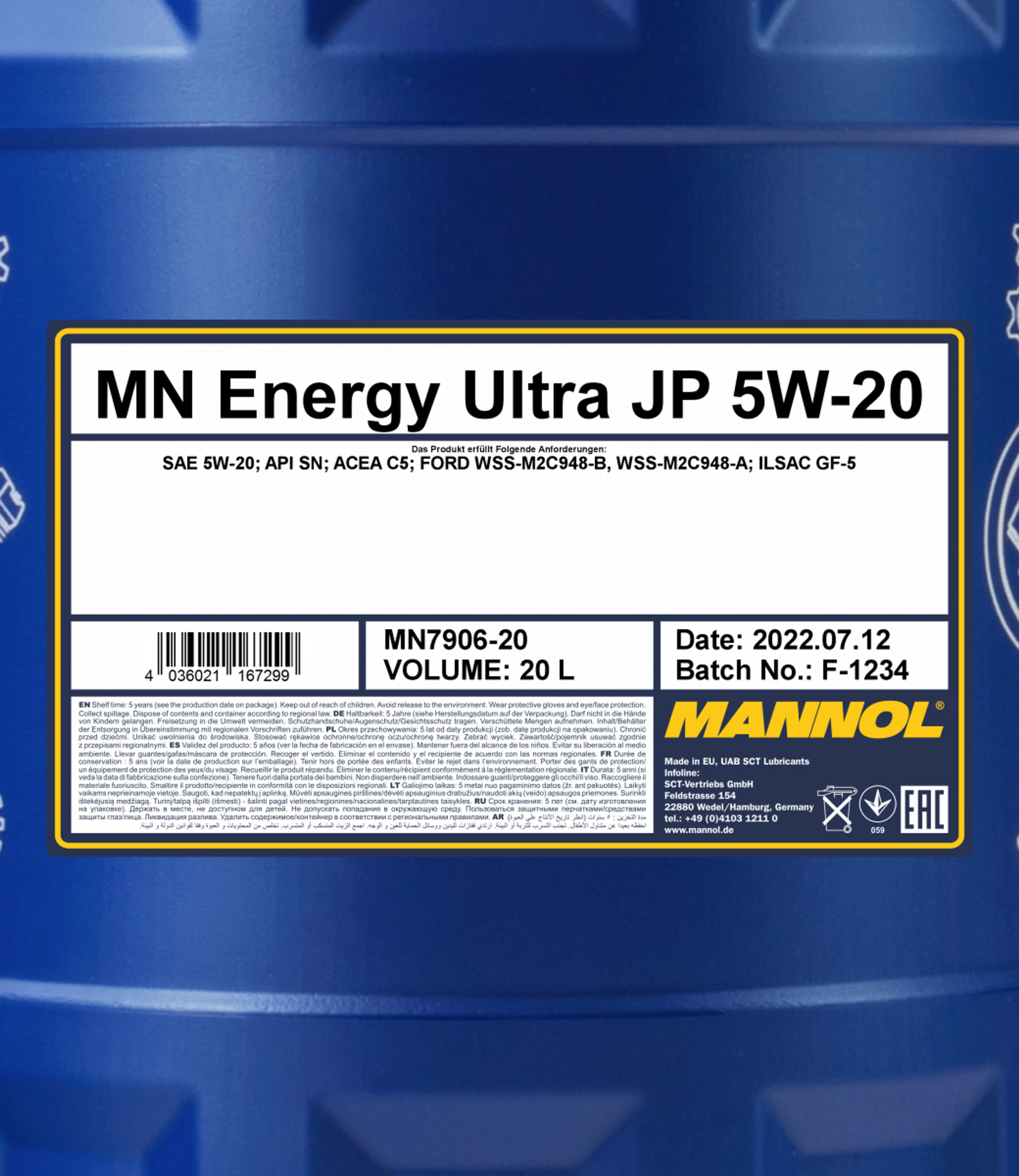 MANNOL ENERGY ULTRA JP 5W-20 20L