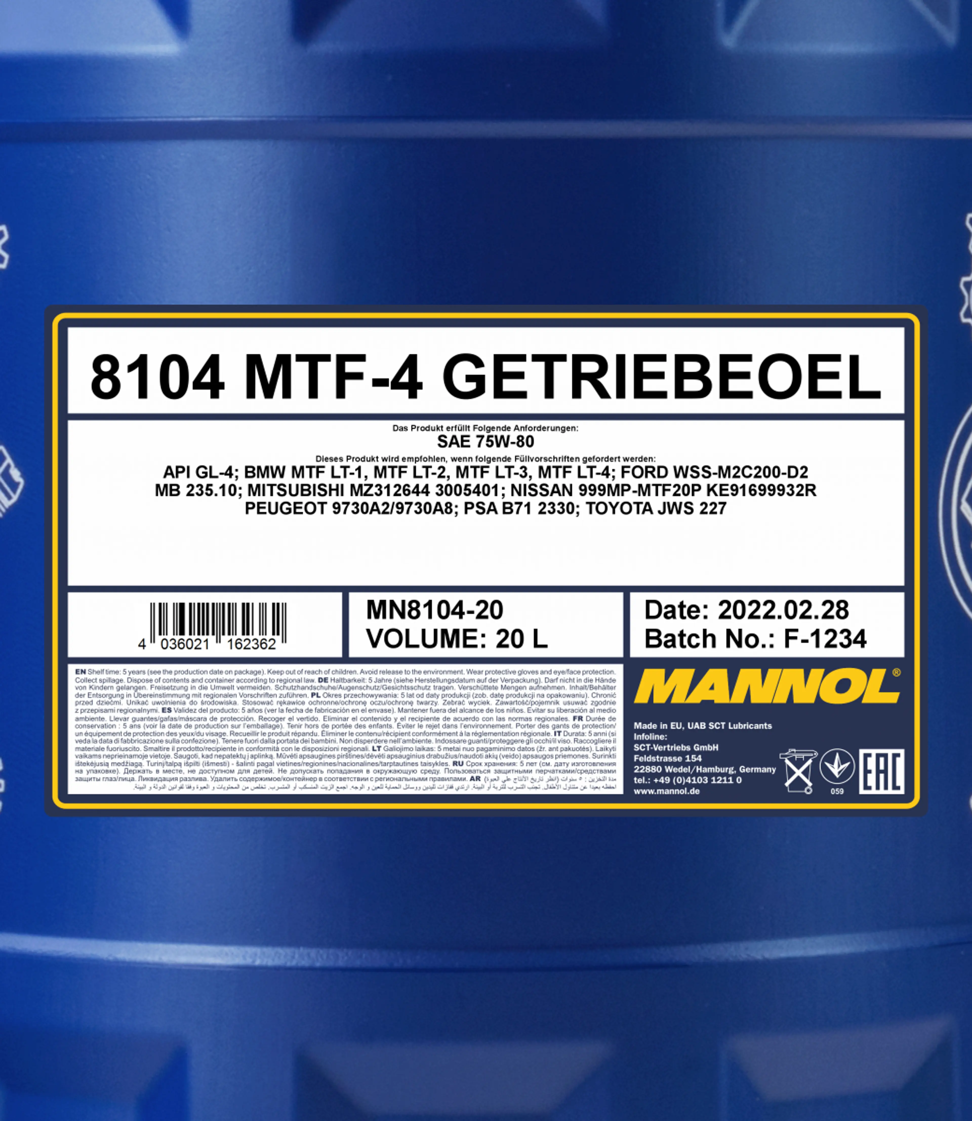 MANNOL MTF-4 75W-80 GL-4 20L