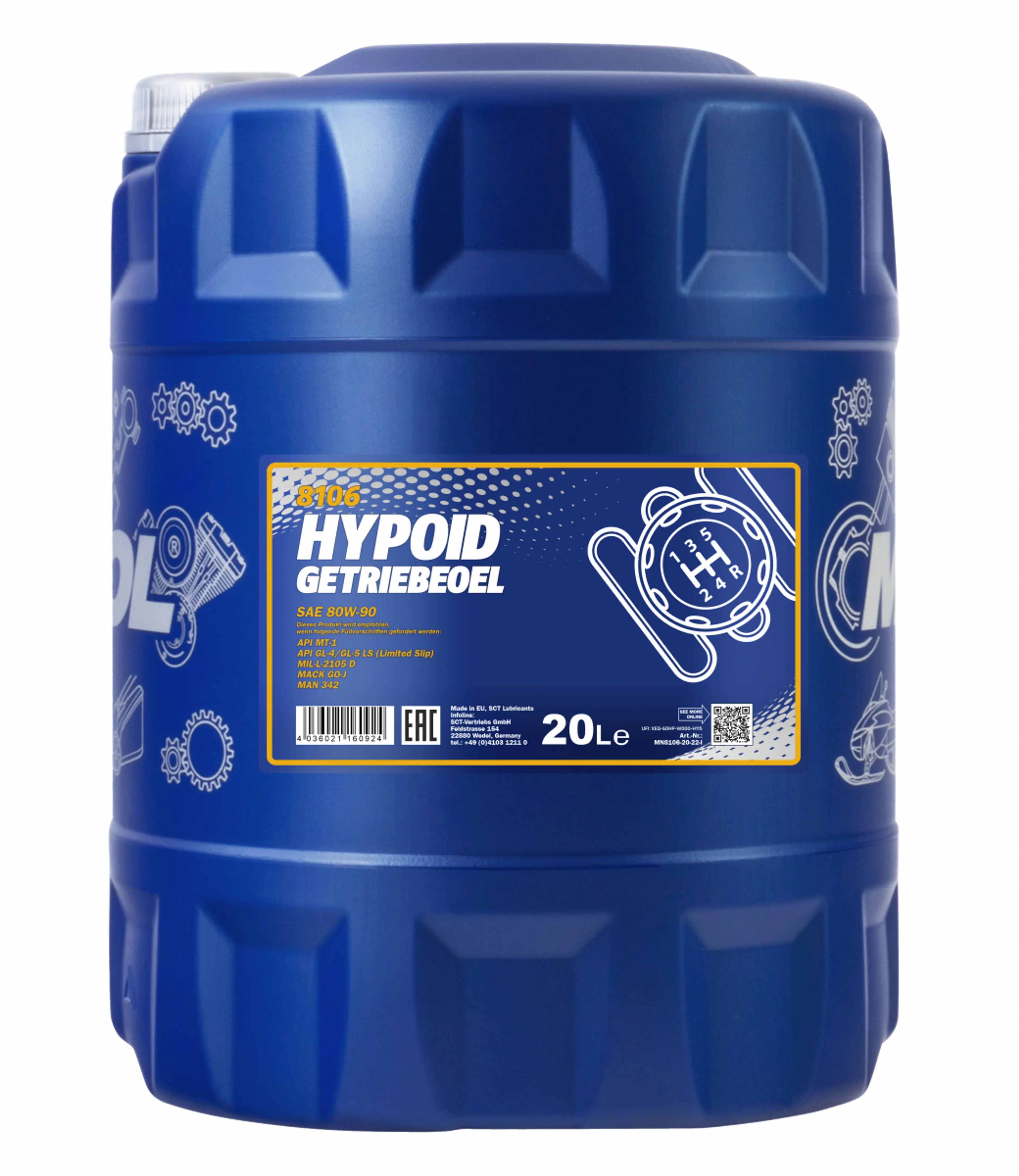 MANNOL HYPOID 80W-90 GL-5 LS 20L