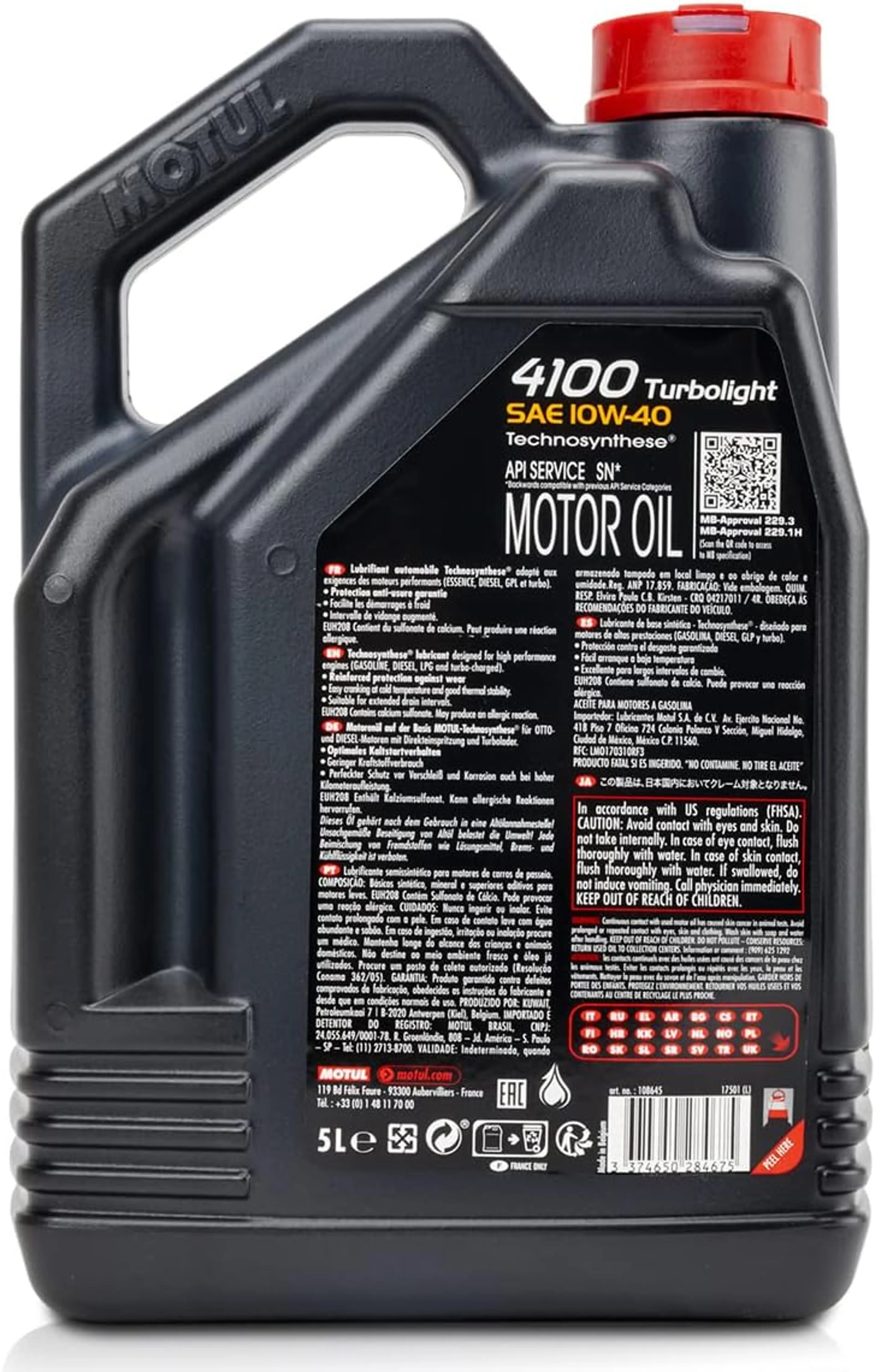 MOTUL 4100 TURBOLIGHT 10W-40 5L